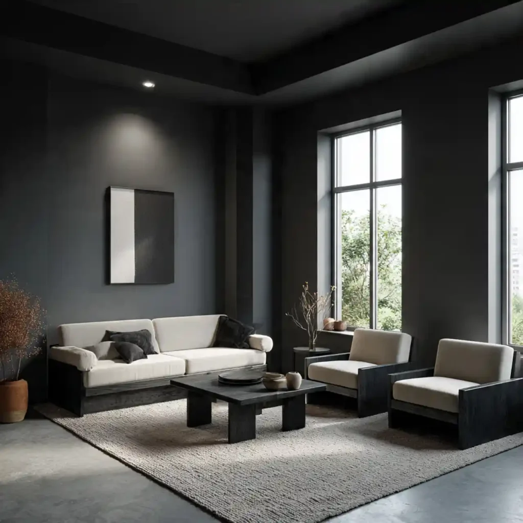 8-Black Living Room Idea