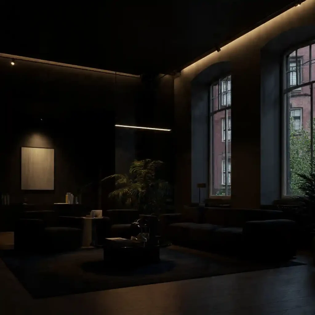 9-Black Living Room Idea