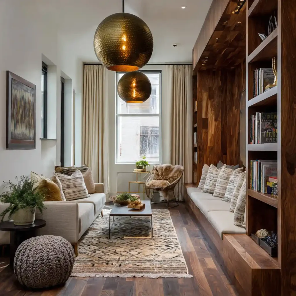 9-Long Narrow Living Room Idea