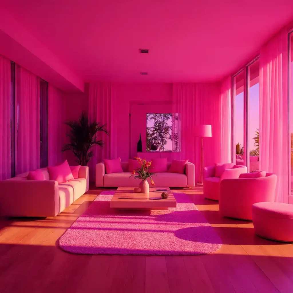 9-Pink Living Room Idea