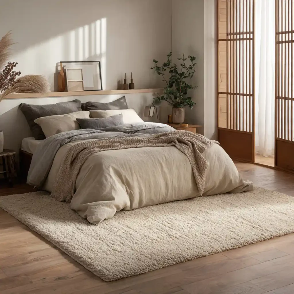 11-Beige Japandi Bedroom Idea