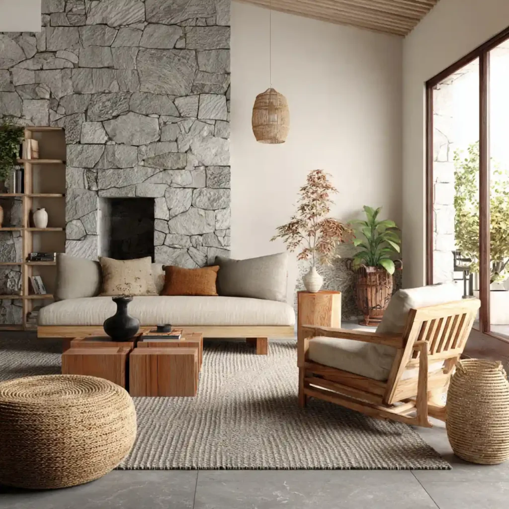 12- West Japandi Fusion Living Room Idea