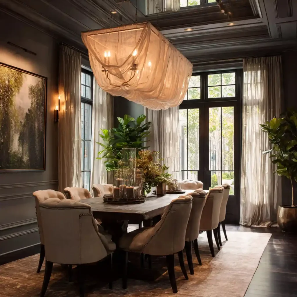 13-Dining Table Chandelier Idea