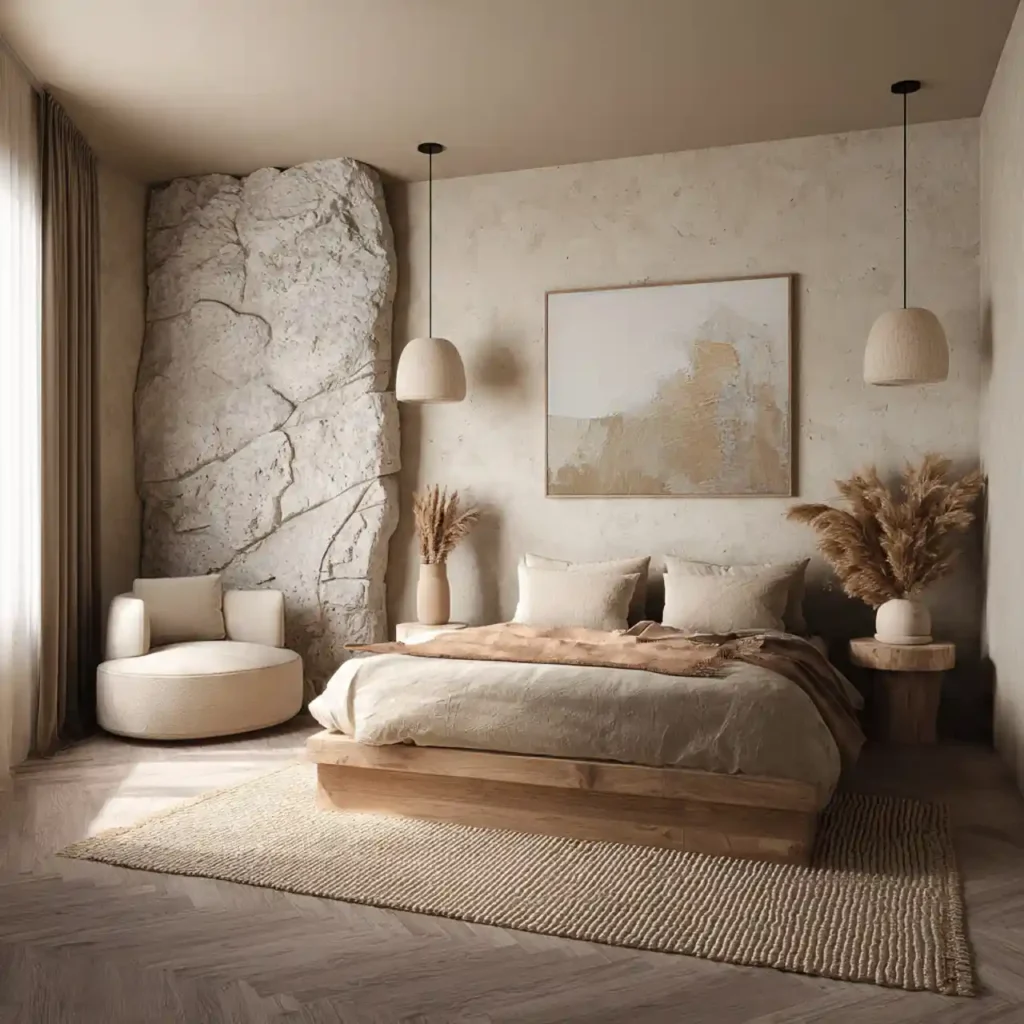 15-Beige Japandi Bedroom Idea