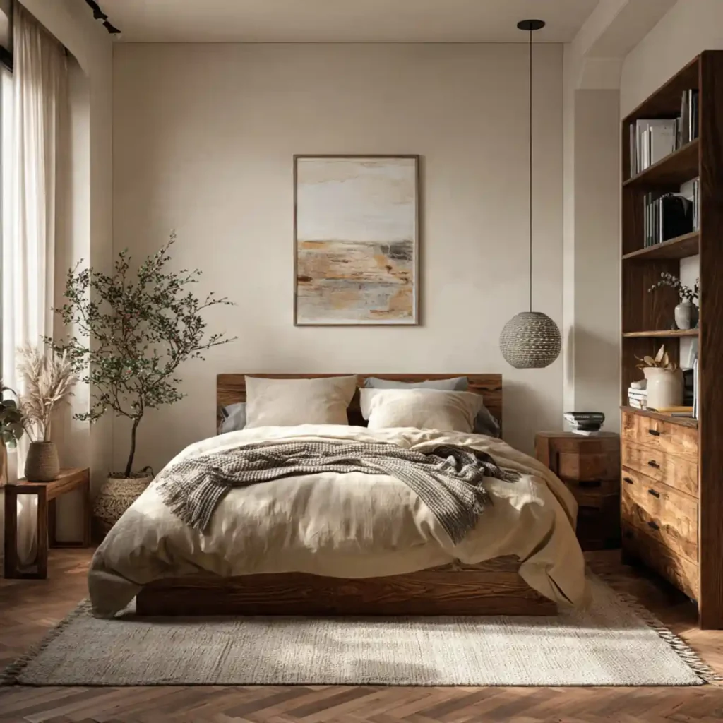 15-Neutral Japandi Bedroom Idea