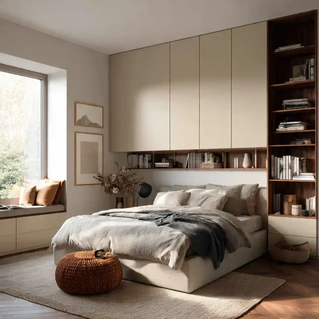 16-Beige Japandi Bedroom Idea