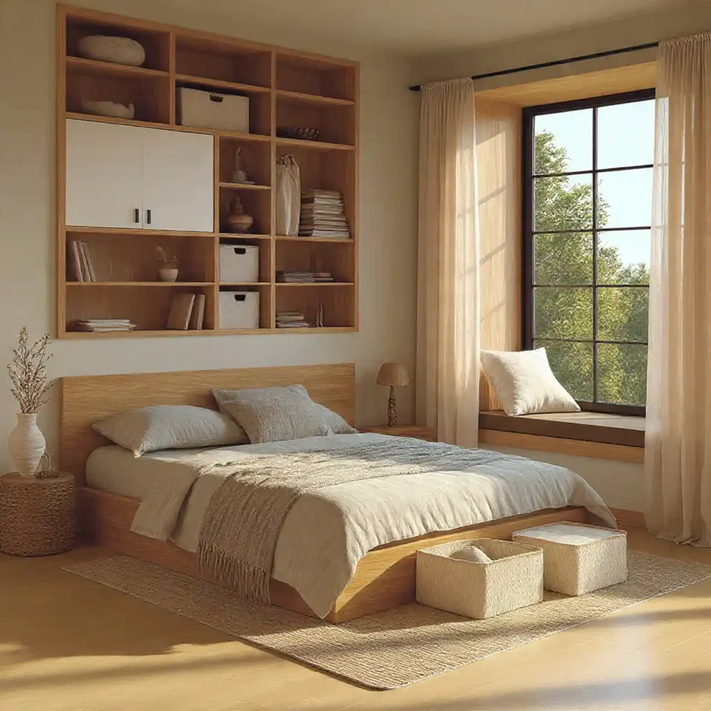 16-Japandi Bedroom Storage Idea