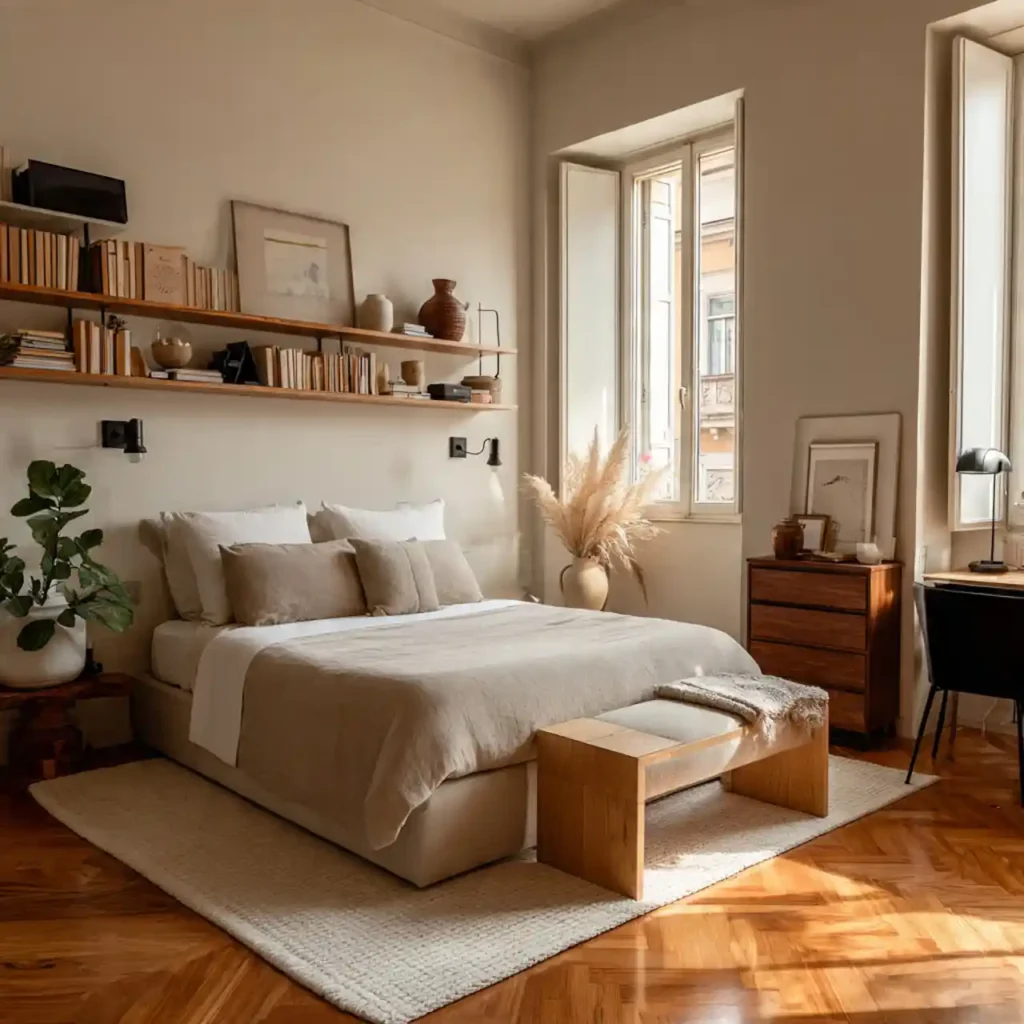 16-Warm Minimalist Bedroom Idea