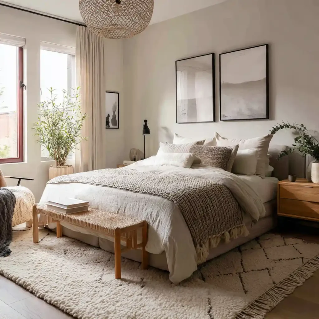 17-Neutral Japandi Bedroom Idea