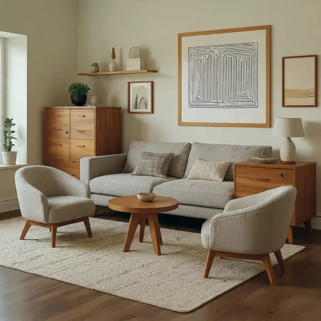 17- West Japandi Fusion Living Room Idea