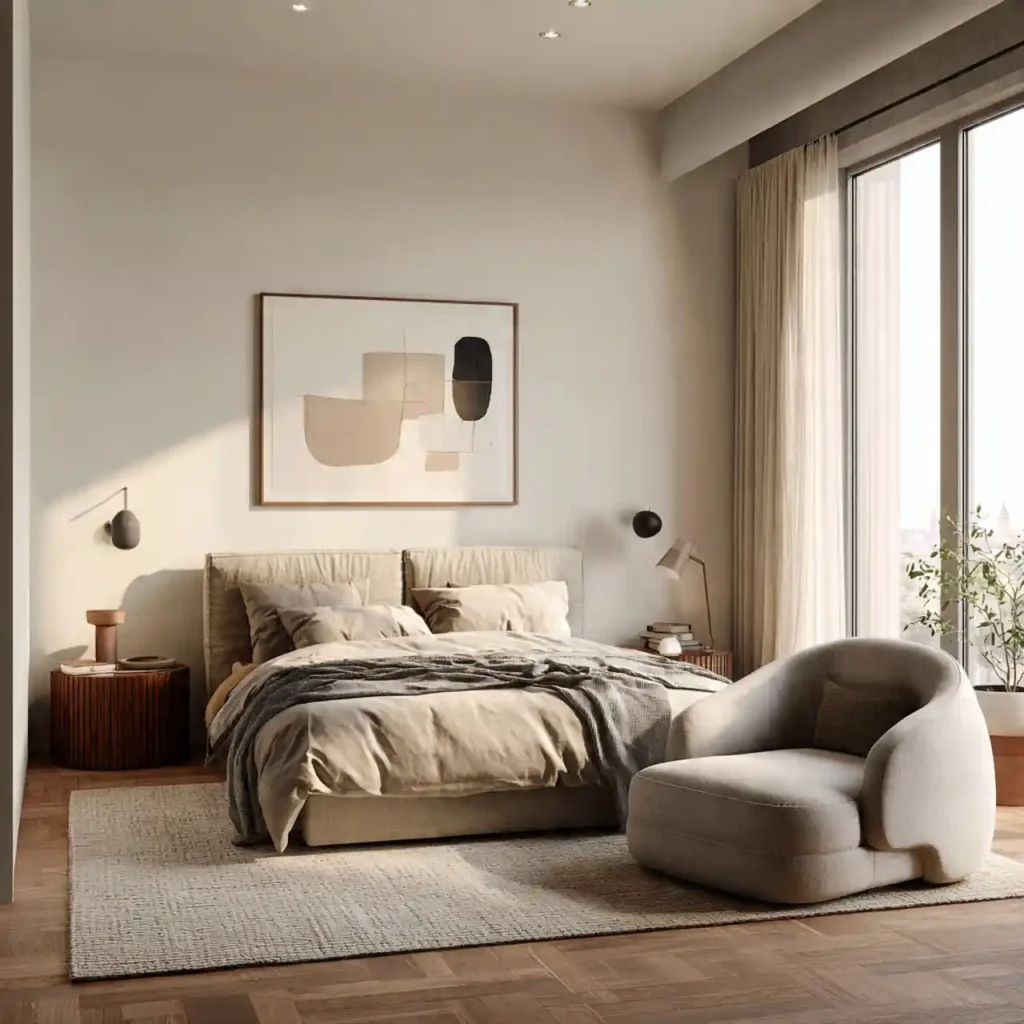 18-Warm Minimalist Bedroom Idea