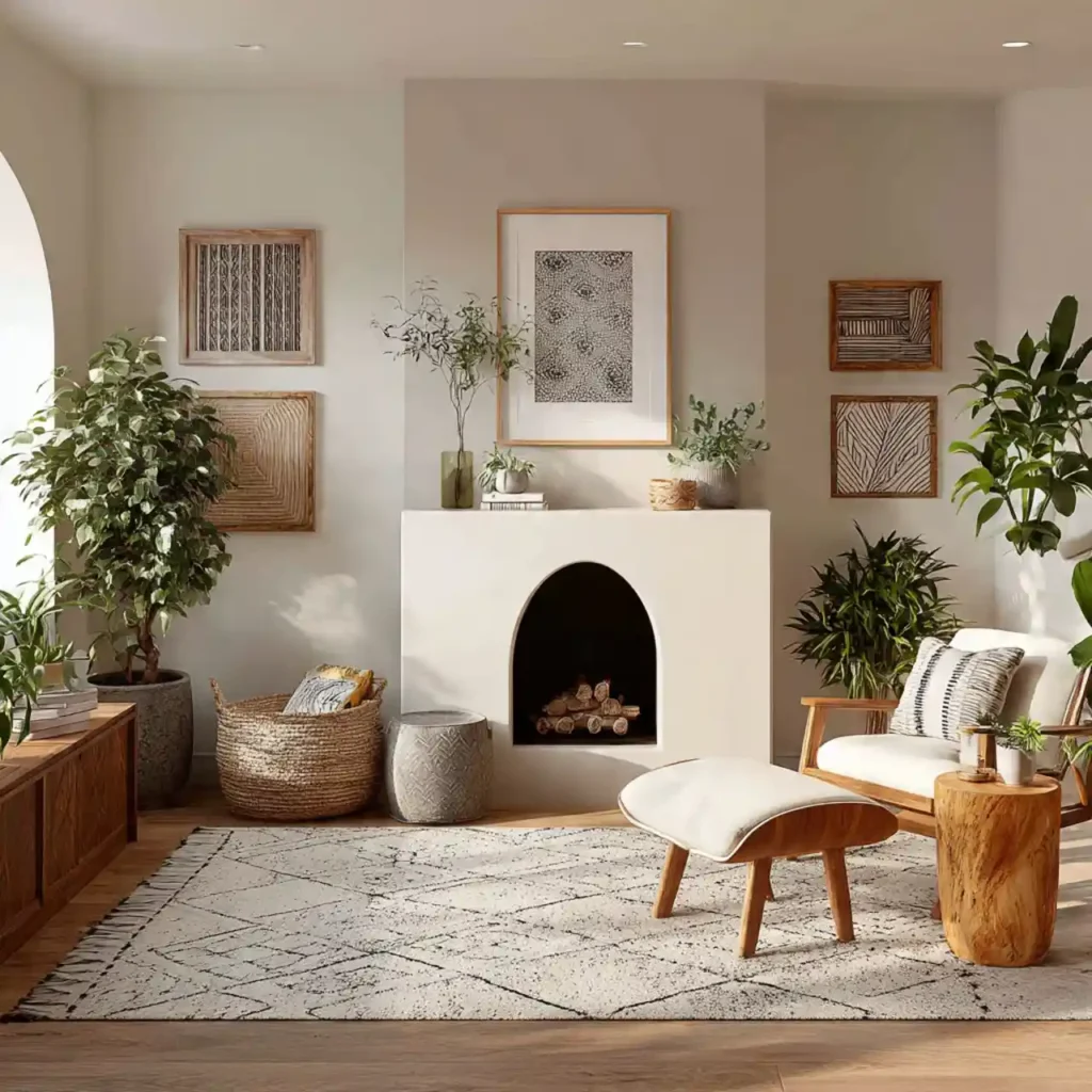 18- West Japandi Fusion Living Room Idea