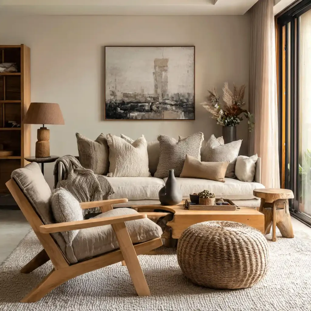 19- West Japandi Fusion Living Room Idea