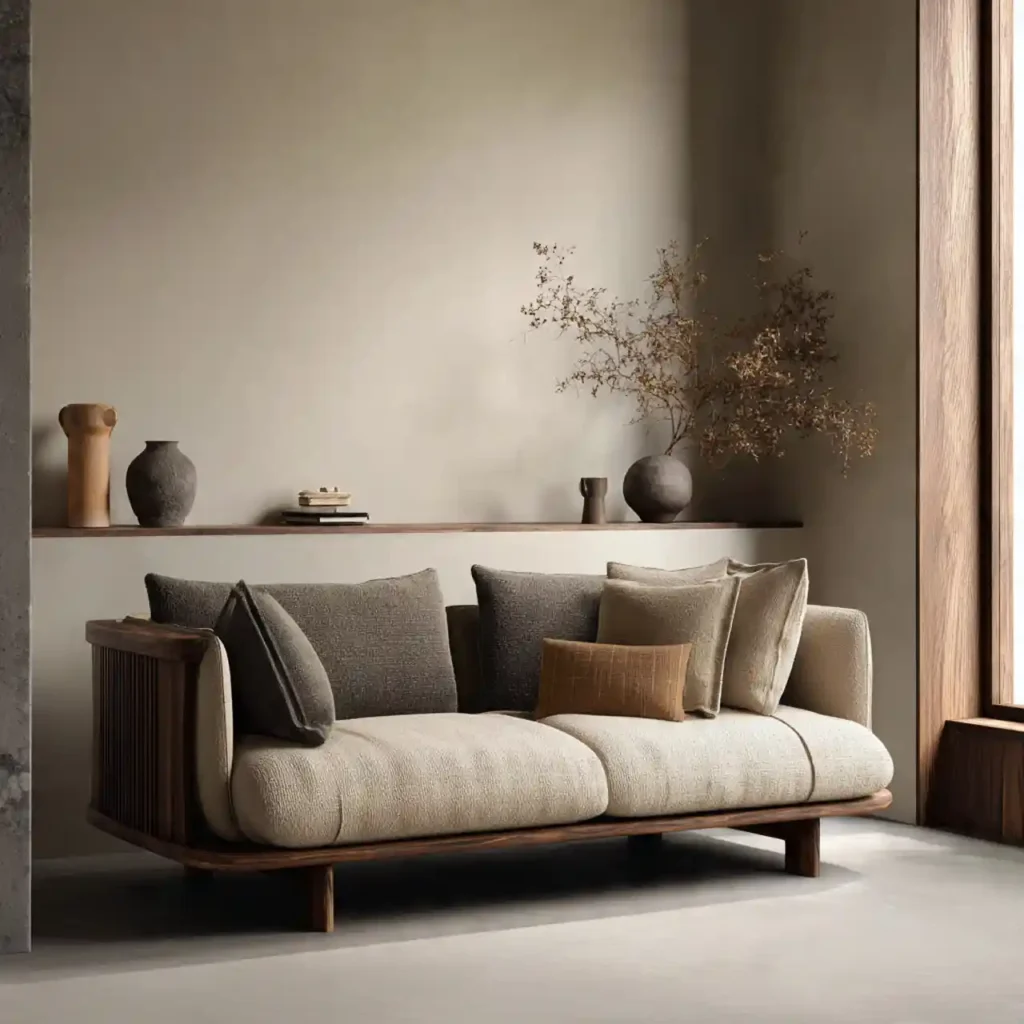 2- West Japandi Fusion Living Room Idea