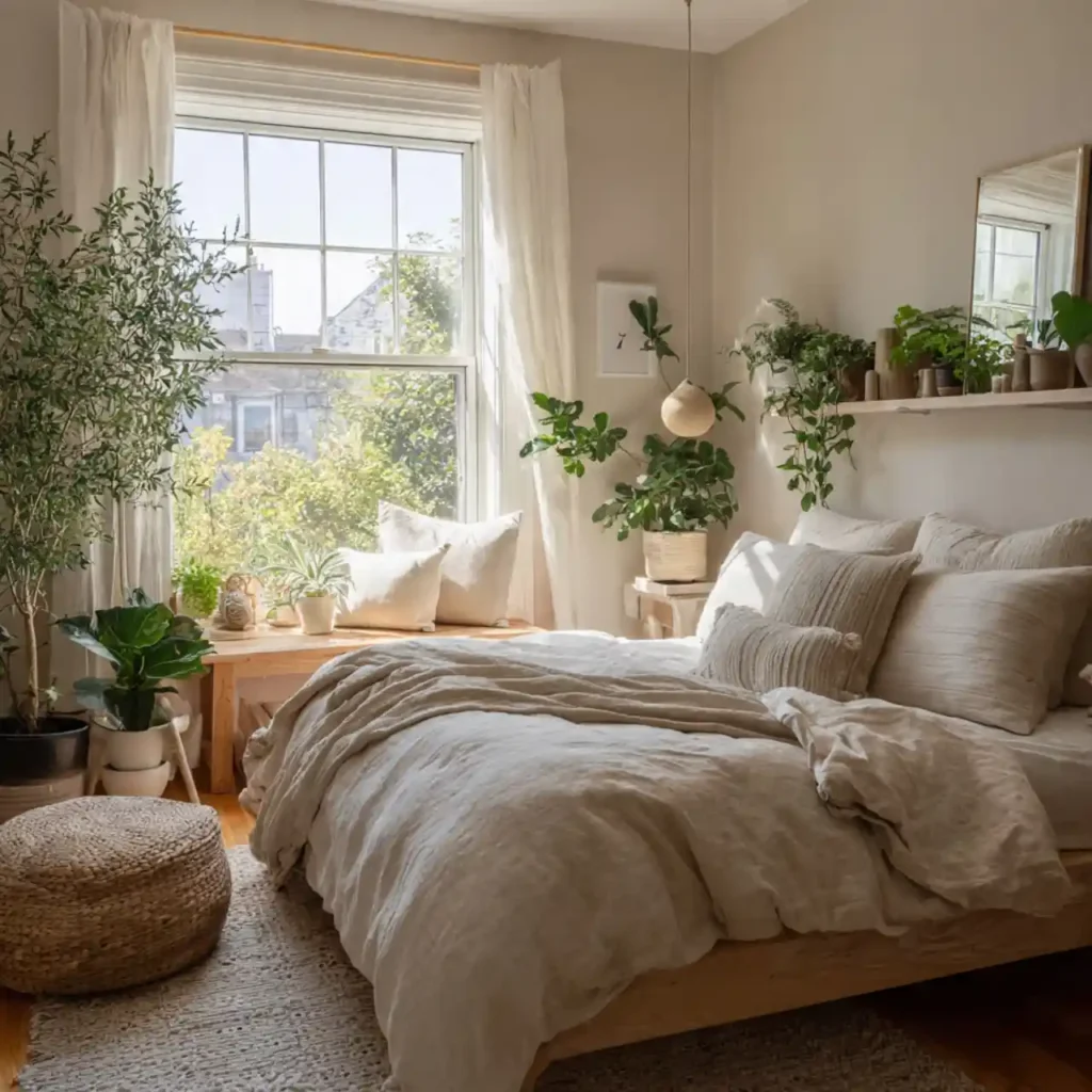 20-Beige Japandi Bedroom Idea