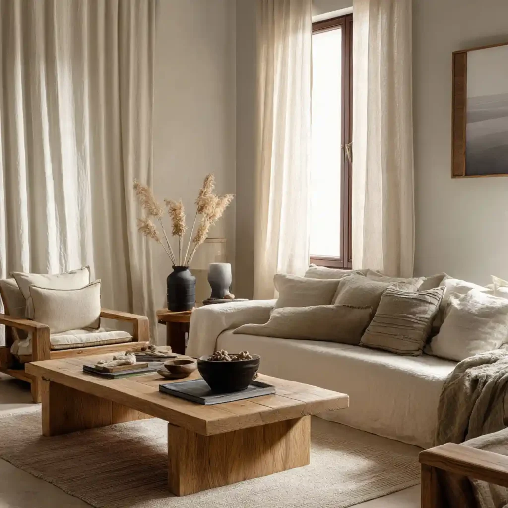 20- West Japandi Fusion Living Room Ideas