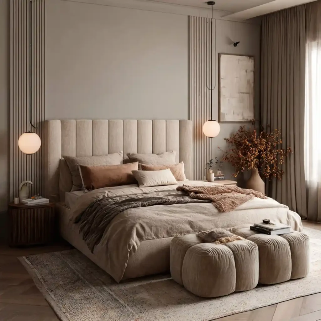 21-Beige Japandi Bedroom Idea