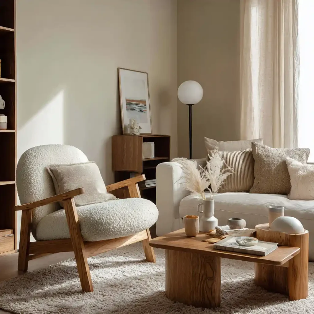 21- West Japandi Fusion Living Room Idea