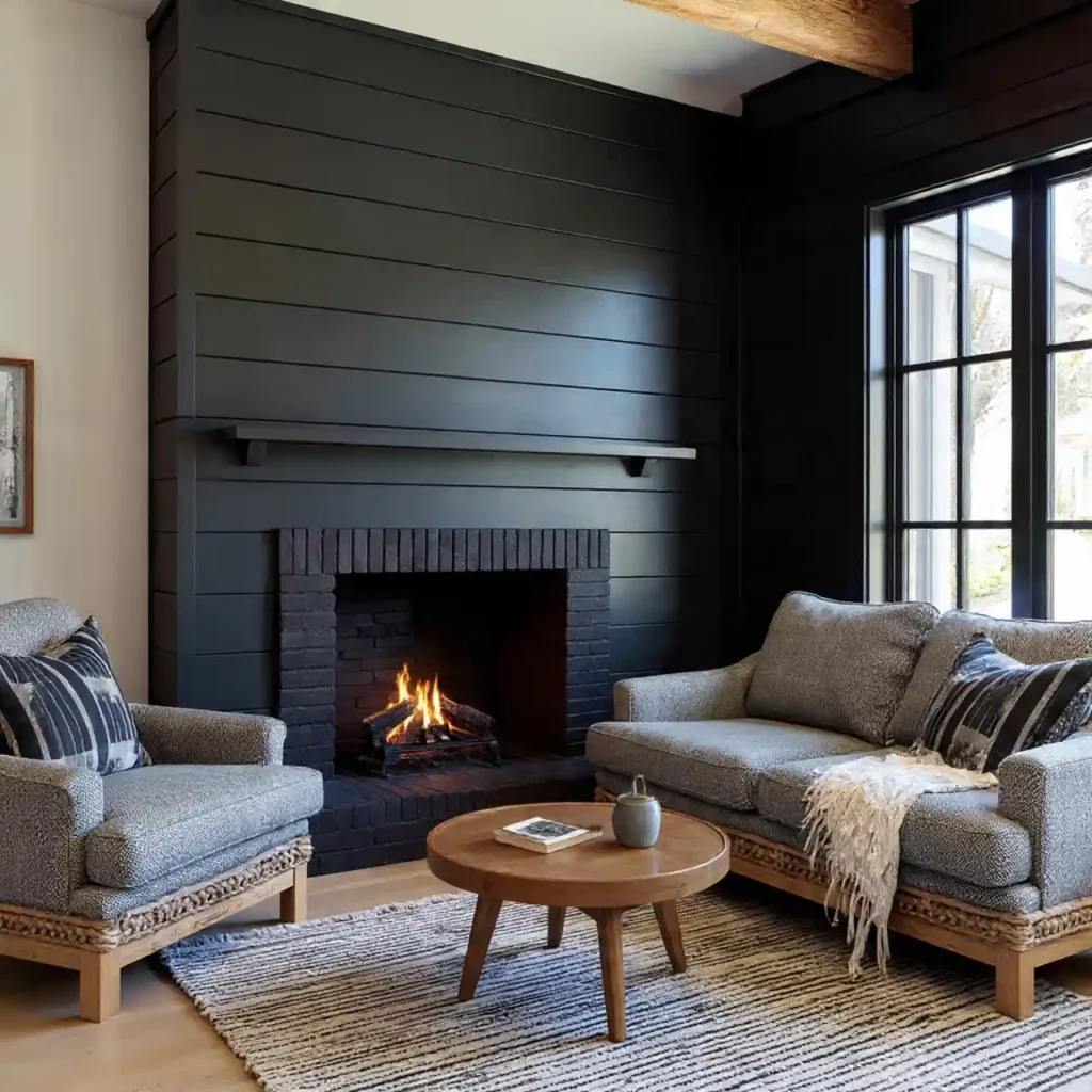 22-Black Shiplap Living Room Ideas