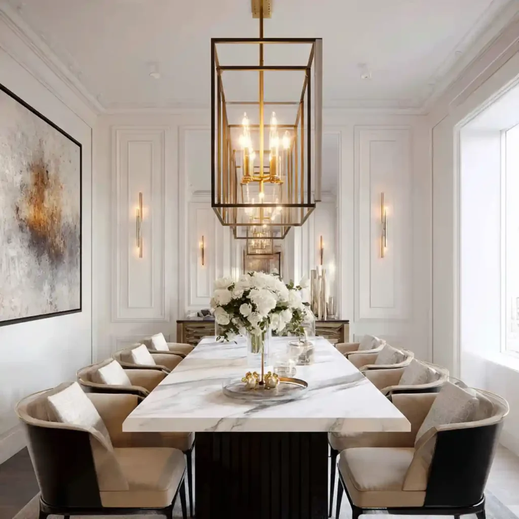 22-Dining Table Chandelier Idea
