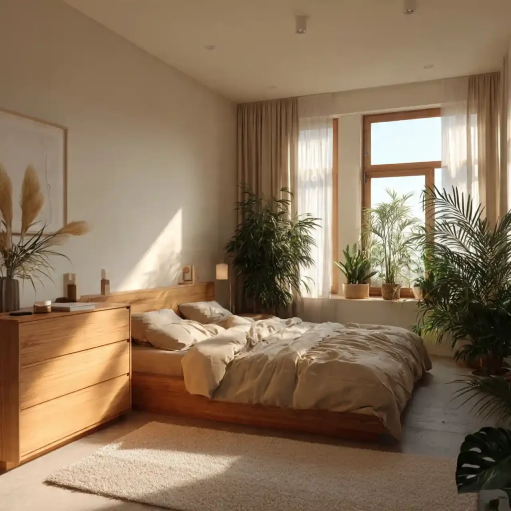 23-Small Japandi Bedroom Idea