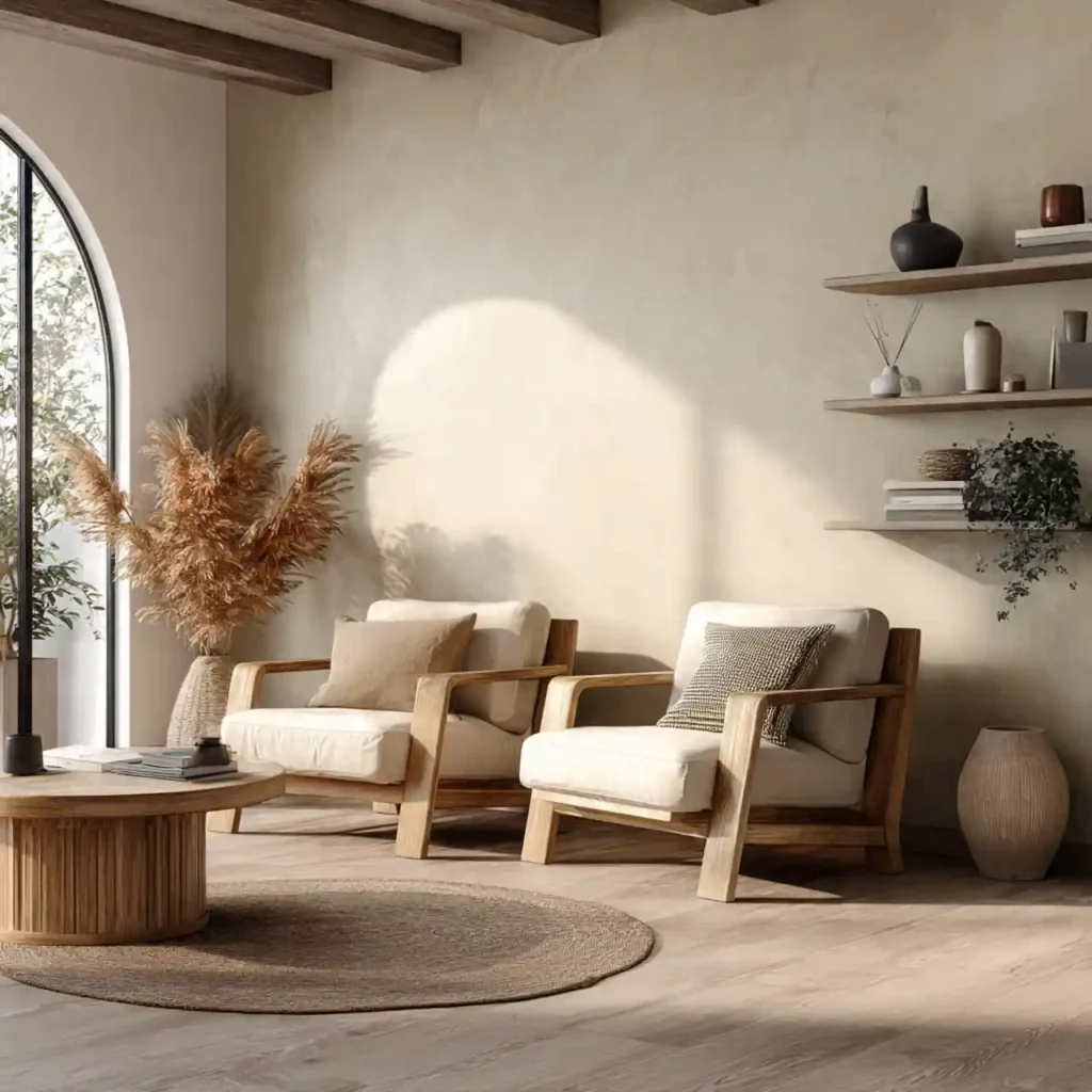 23- West Japandi Fusion Living Room Idea