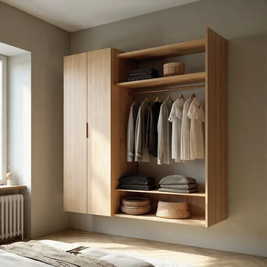 Floating Japandi wardrobe idea