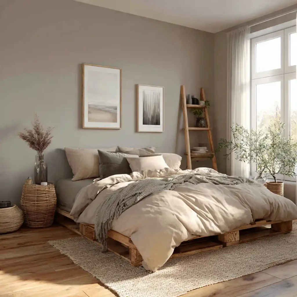 26-Beige Japandi Bedroom Idea