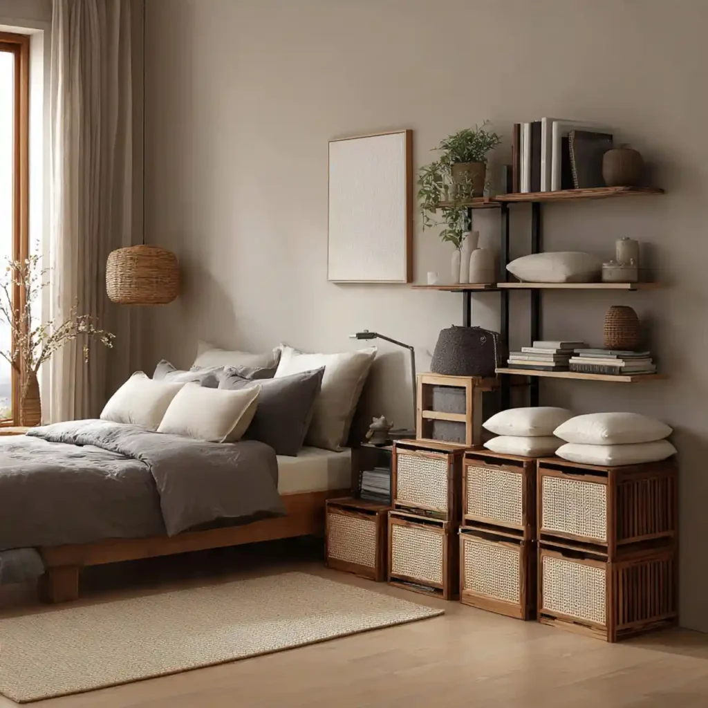 26-Japandi Bedroom Storage Idea