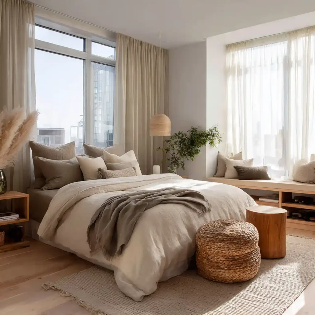 26-Neutral Japandi Bedroom Idea