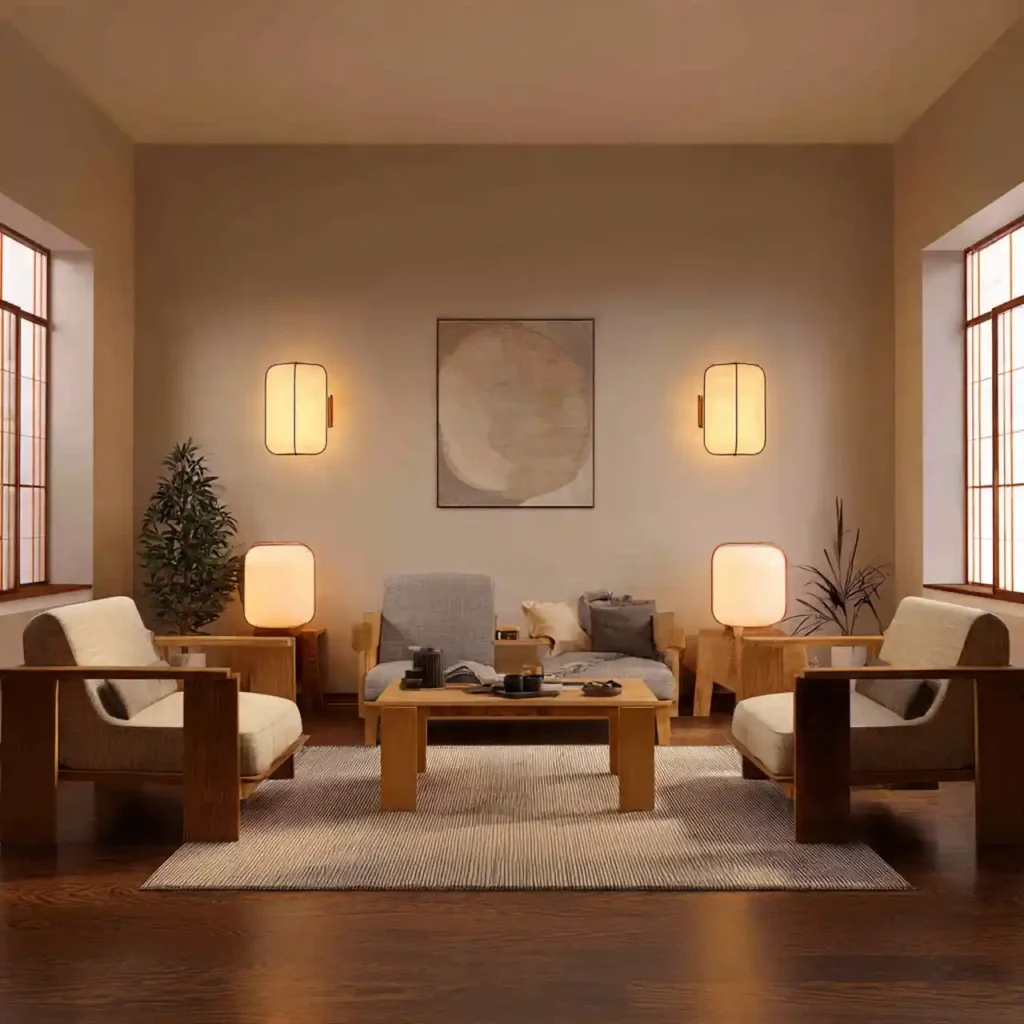 26- West Japandi Fusion Living Room Idea