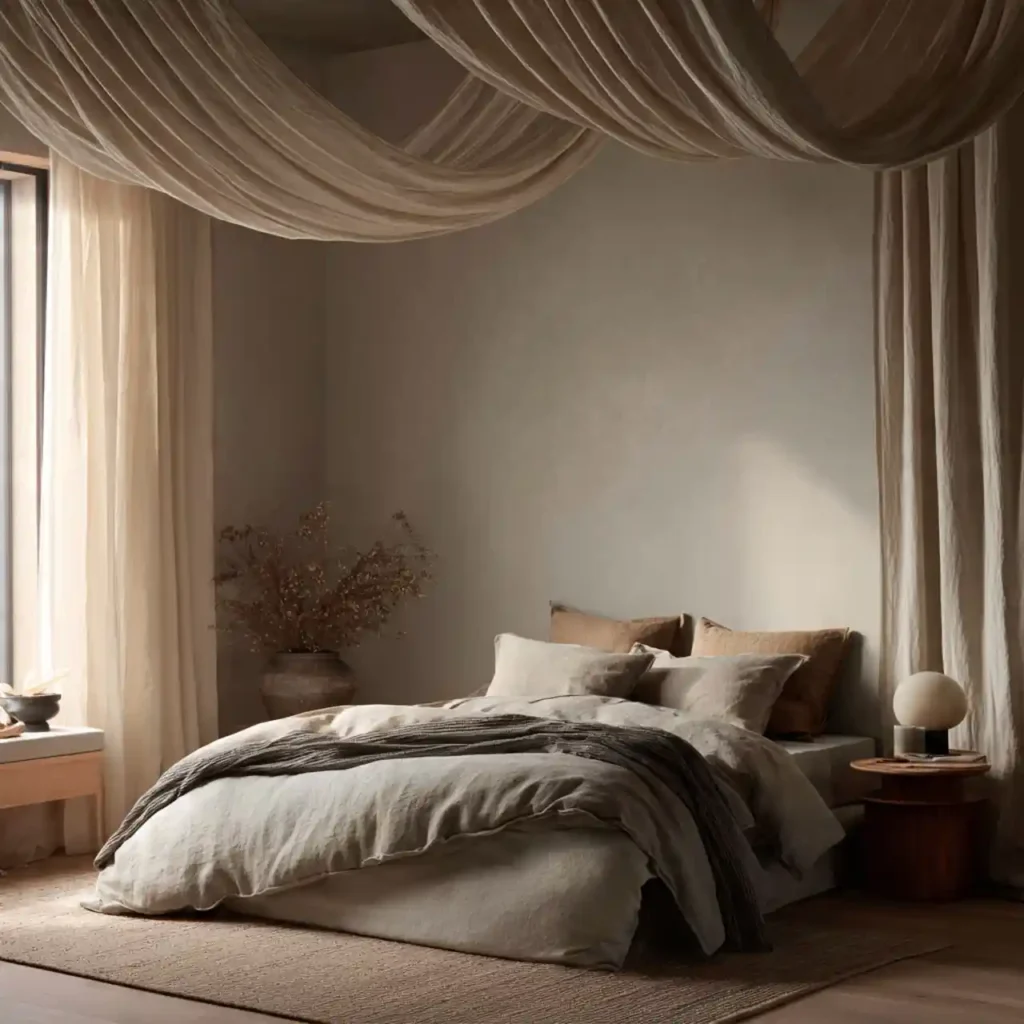 27-Beige Japandi Bedroom Idea