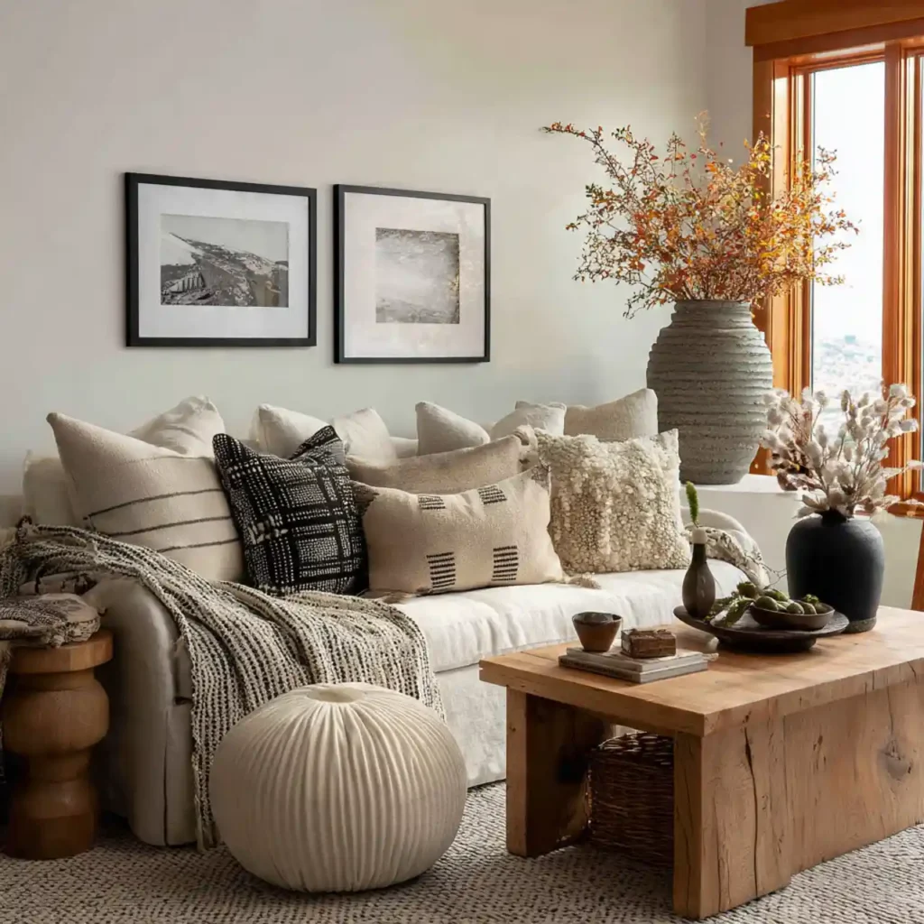 27- West Japandi Fusion Living Room Idea