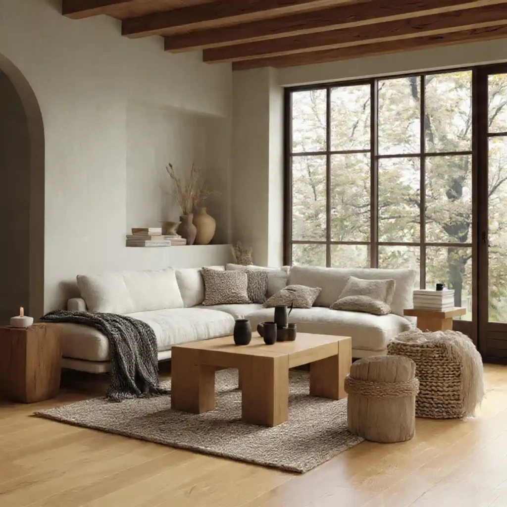 28- West Japandi Fusion Living Room Idea