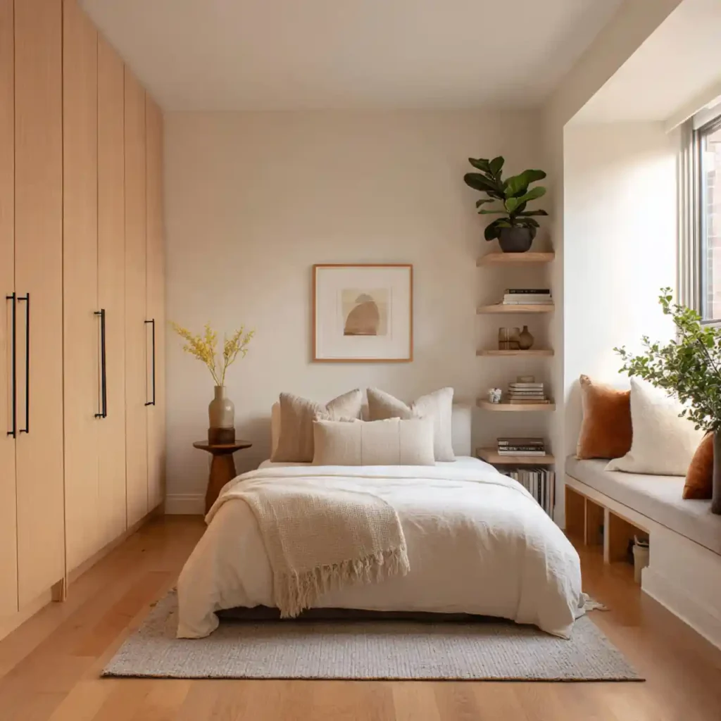 29-Warm Minimalist Bedroom Idea