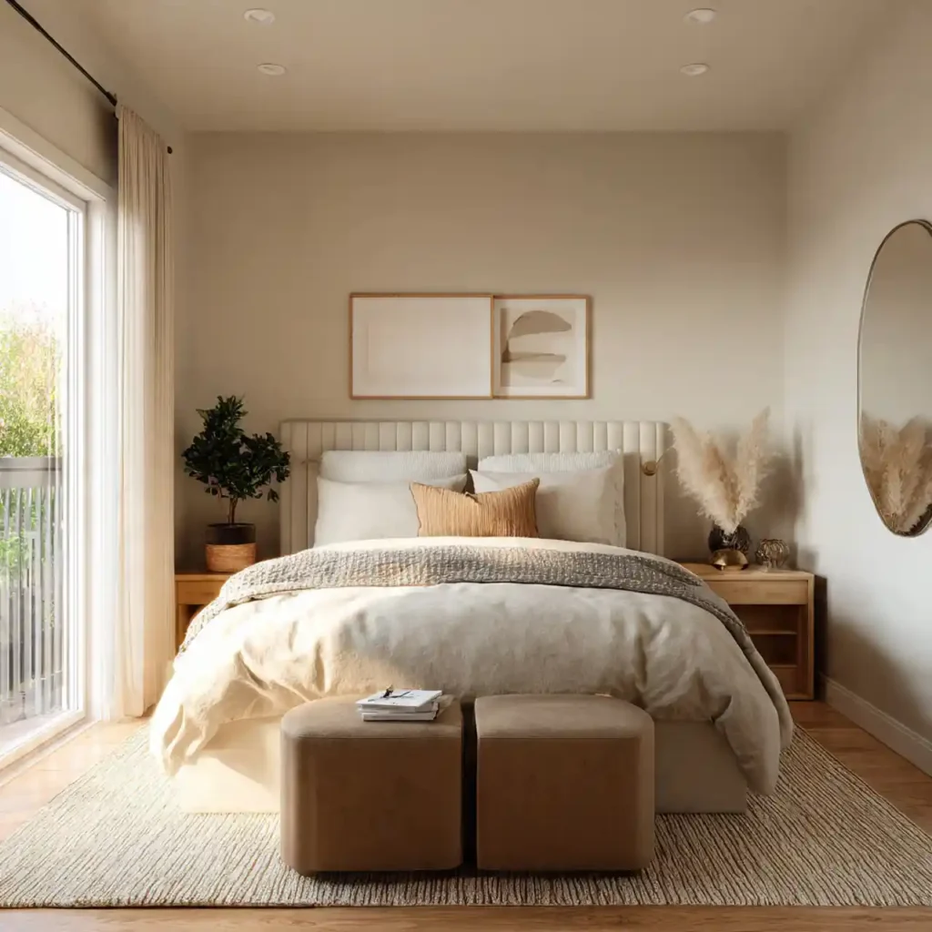 3-Beige Japandi Bedroom Idea