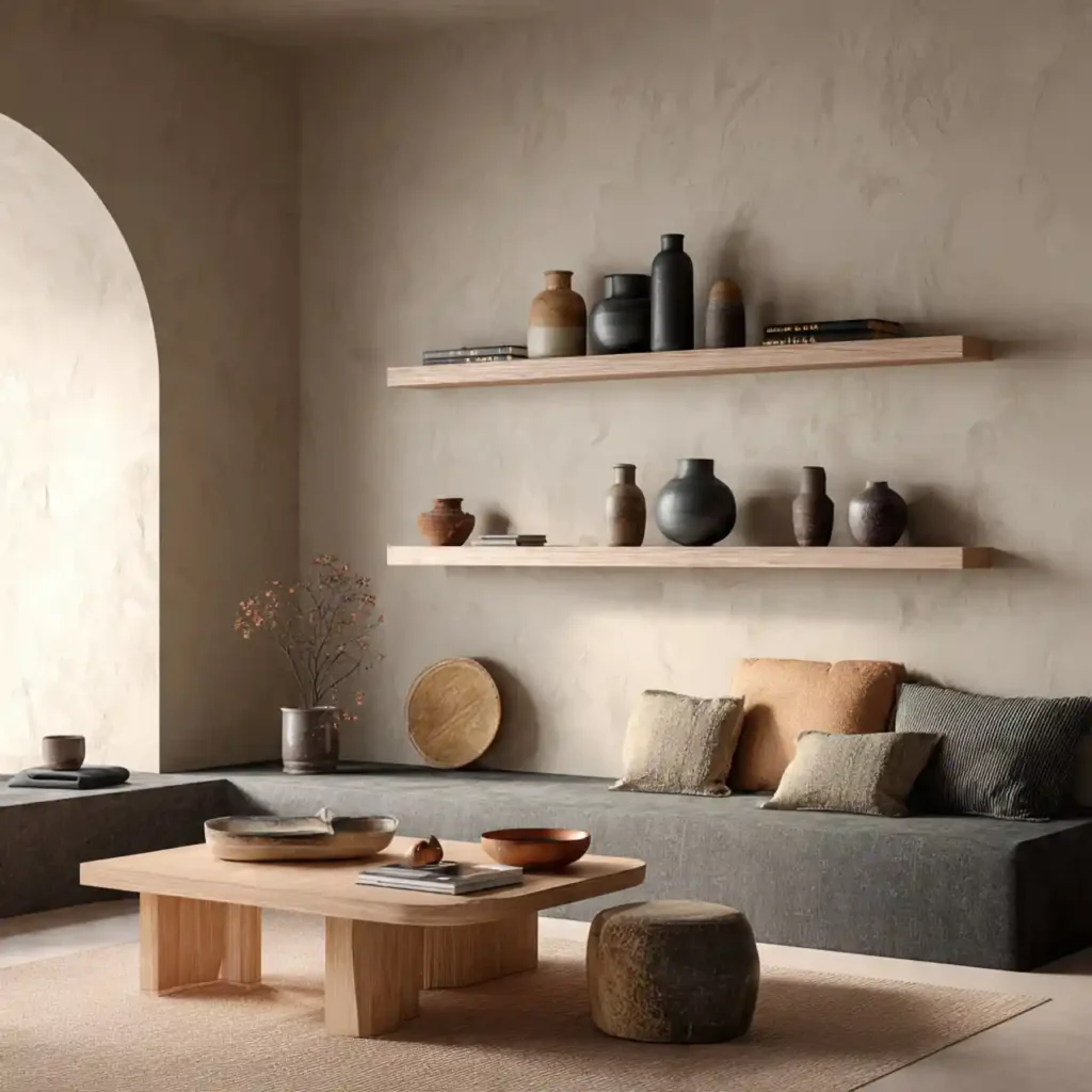 4- West Japandi Fusion Living Room Idea