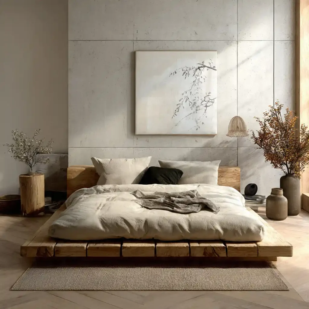 5-Beige Japandi Bedroom Idea