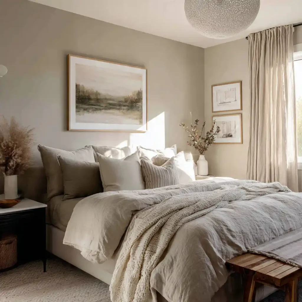 6-Beige Japandi Bedroom Idea