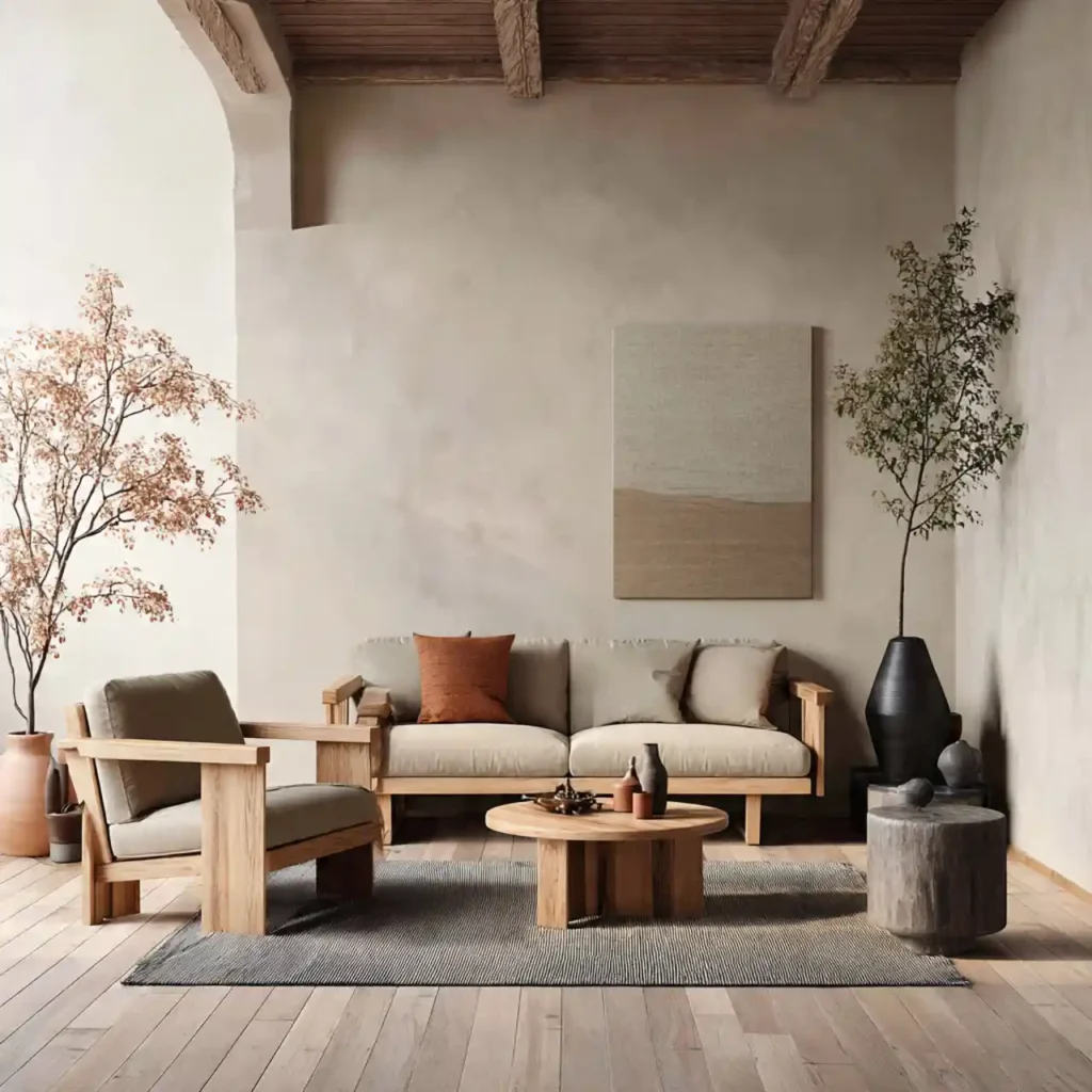 6- West Japandi Fusion Living Room Idea