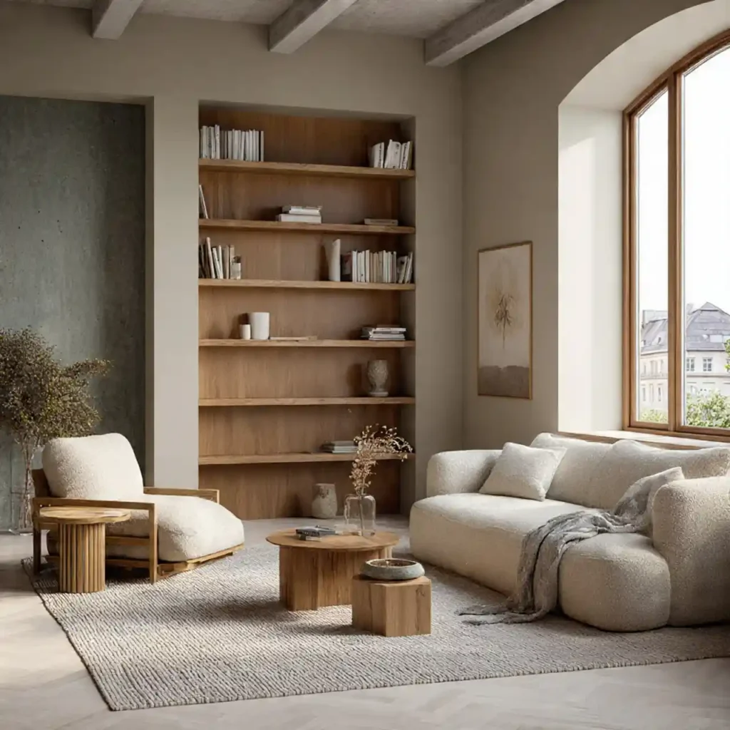 7- West Japandi Fusion Living Room Idea