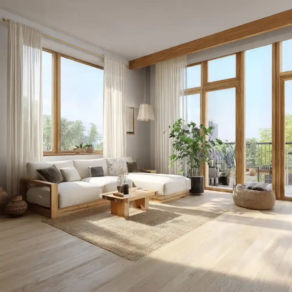 8- West Japandi Fusion Living Room Idea