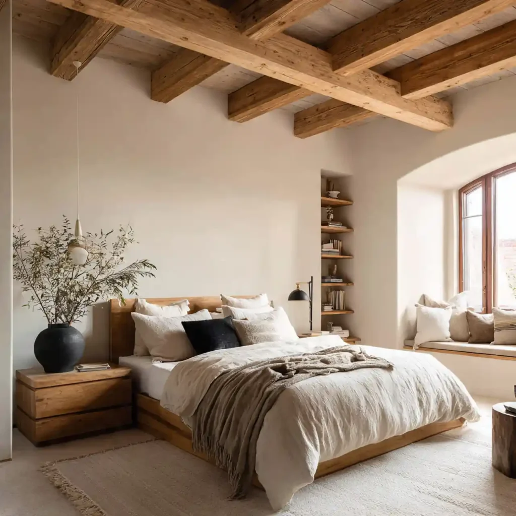 8-Wood Tone Japandi Bedroom Idea