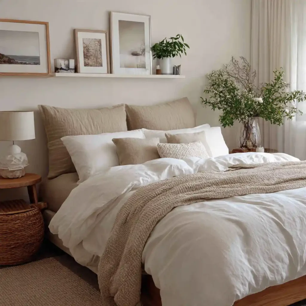 9-Beige Japandi Bedroom Idea