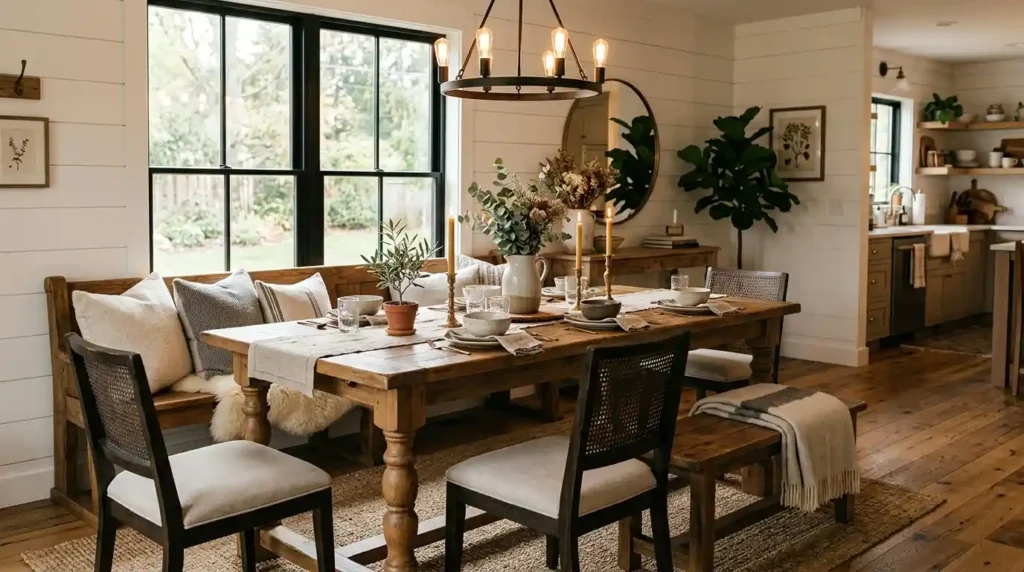 10-Dining Table With Bench Idea