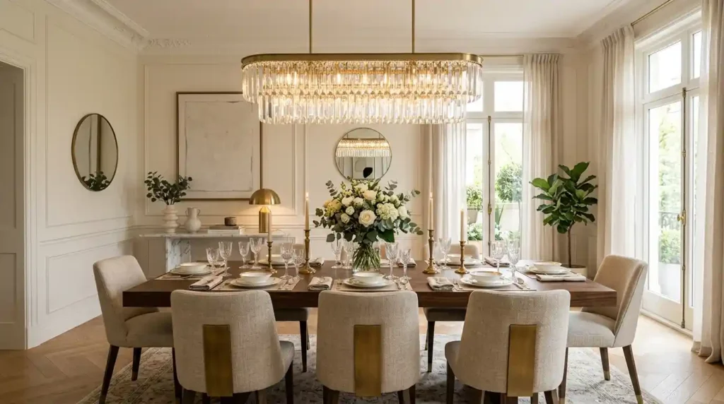 10-Linear Chandelier Dining Room Idea