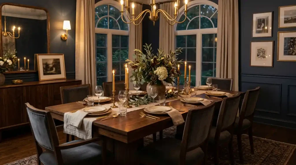 11-Dark Wood Dining Table Idea