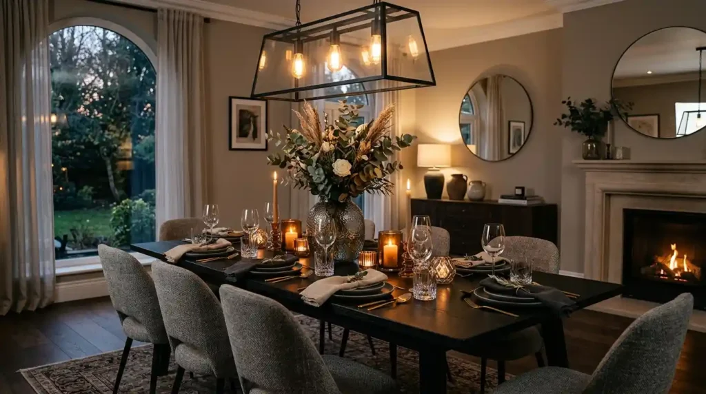 12-Black Dining Table Decor Idea
