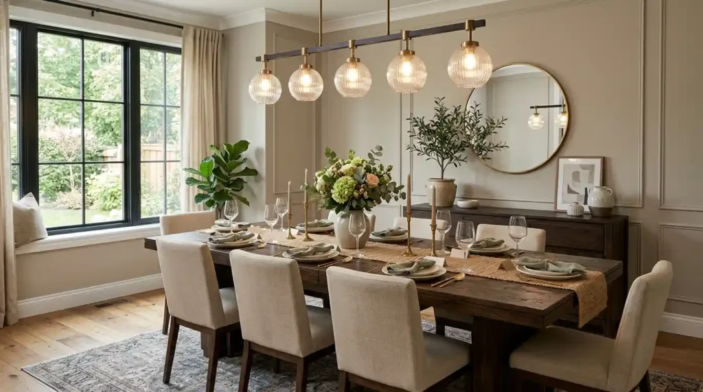 12-Linear Chandelier Dining Room Idea