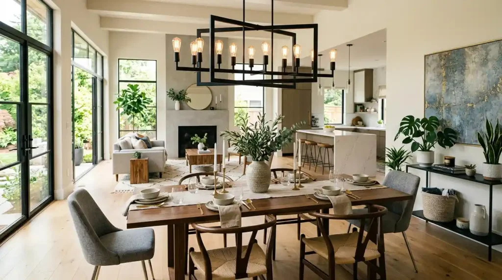13-Linear Chandelier Dining Room Idea